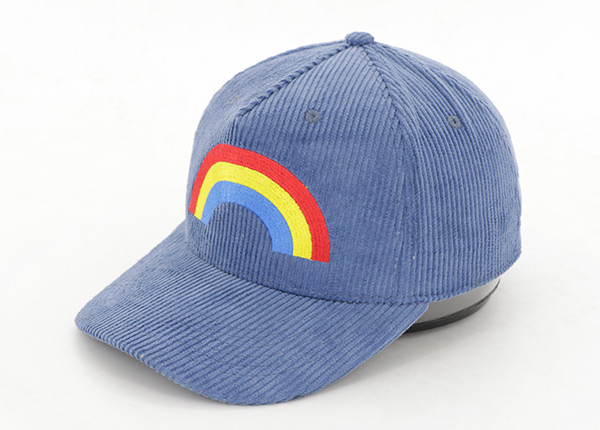 Slant of Custom 5 Panel Blue Corduroy Baseball Cap