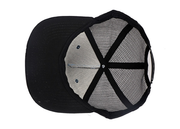 Inside of Vintage Foam Blank Flat Bill Trucker Hat