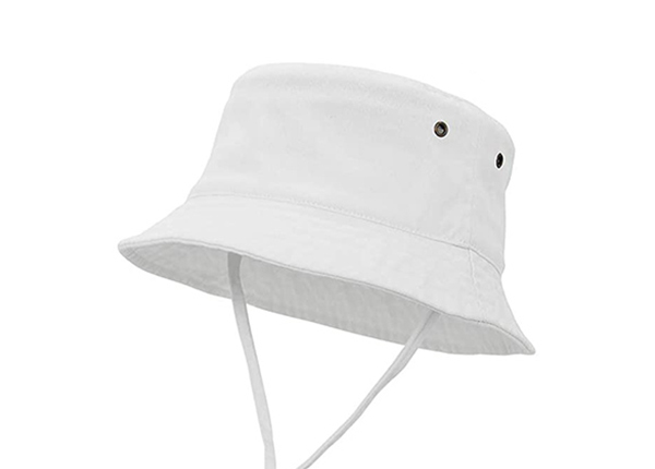 bucket hat with string white